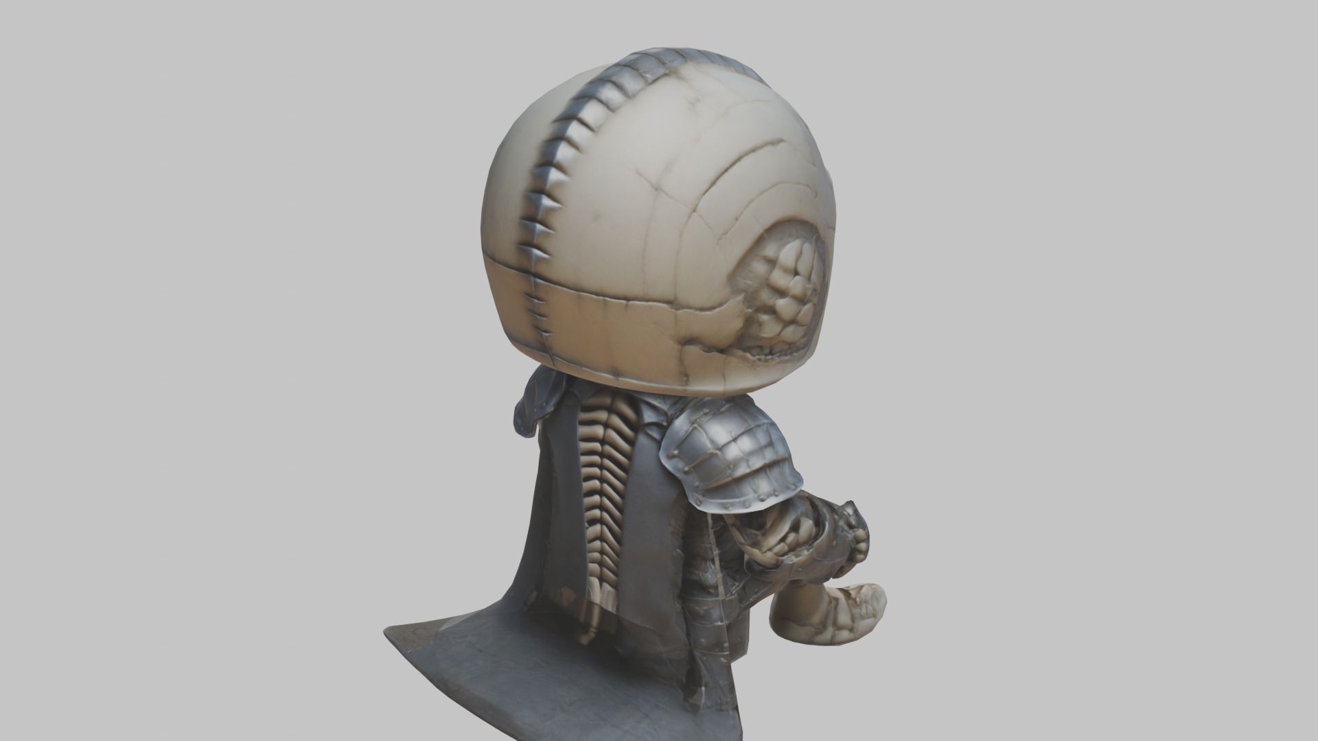 Skeleton Knight Stylized lowpoly character Low-poly 3D model_13