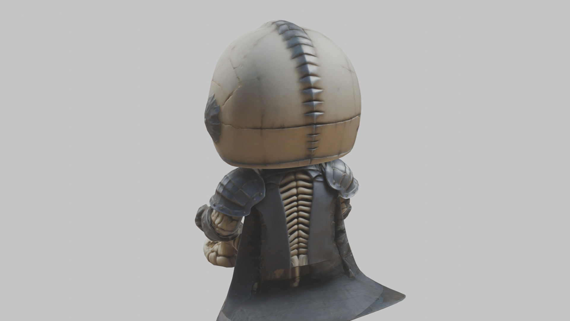 Skeleton Knight Stylized lowpoly character Low-poly 3D model_1