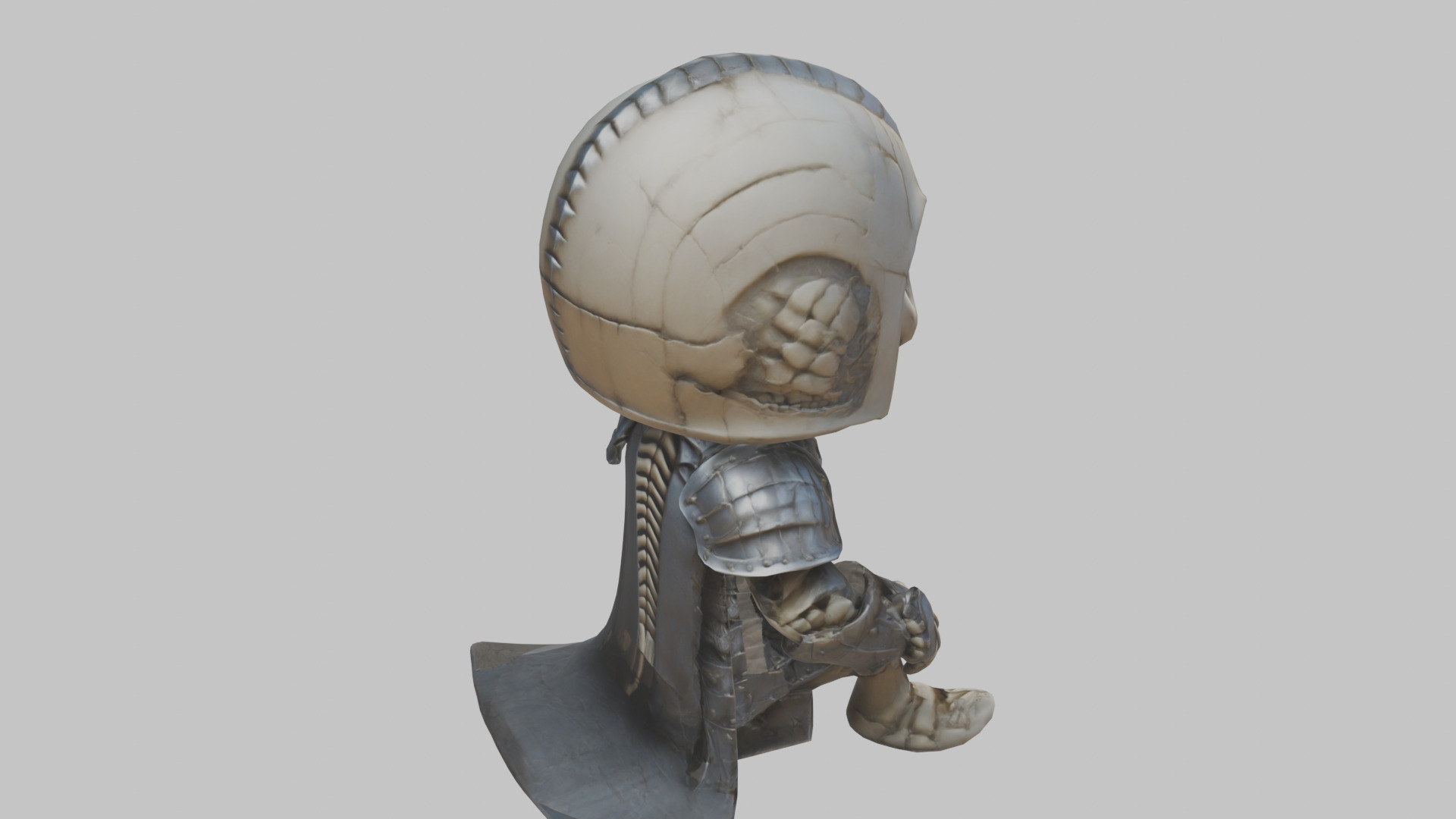 Skeleton Knight Stylized lowpoly character Low-poly 3D model_12