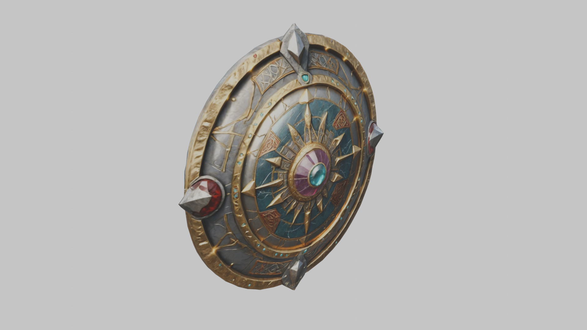 shield lowpoly stylized Low-poly 3D model_9