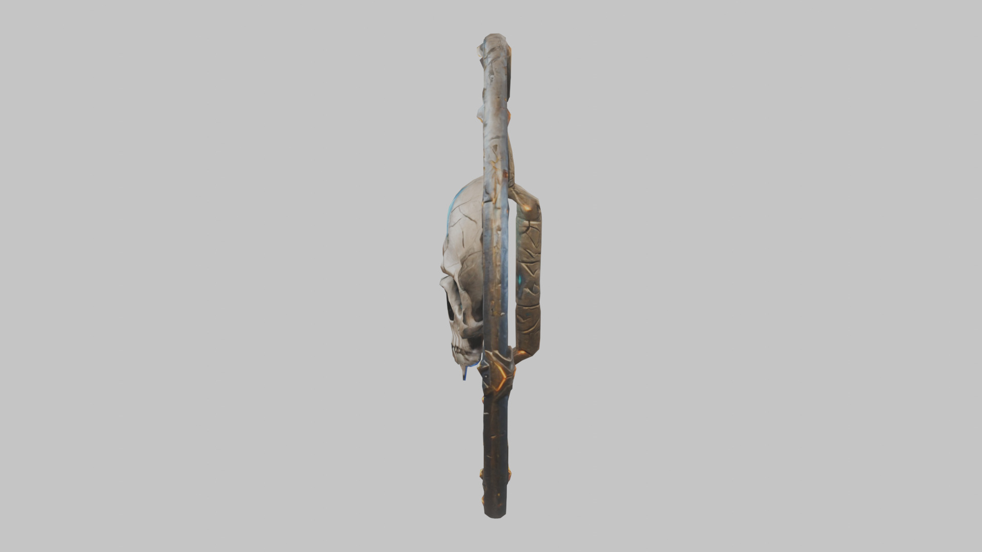 SKull shield medieval lowpoly game asset Low-poly 3D model_4