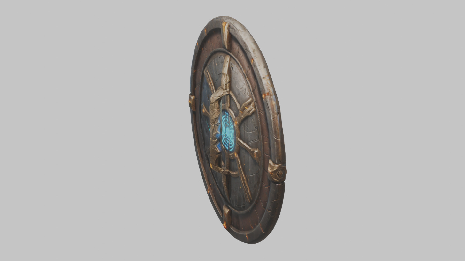 SKull shield medieval lowpoly game asset Low-poly 3D model_12