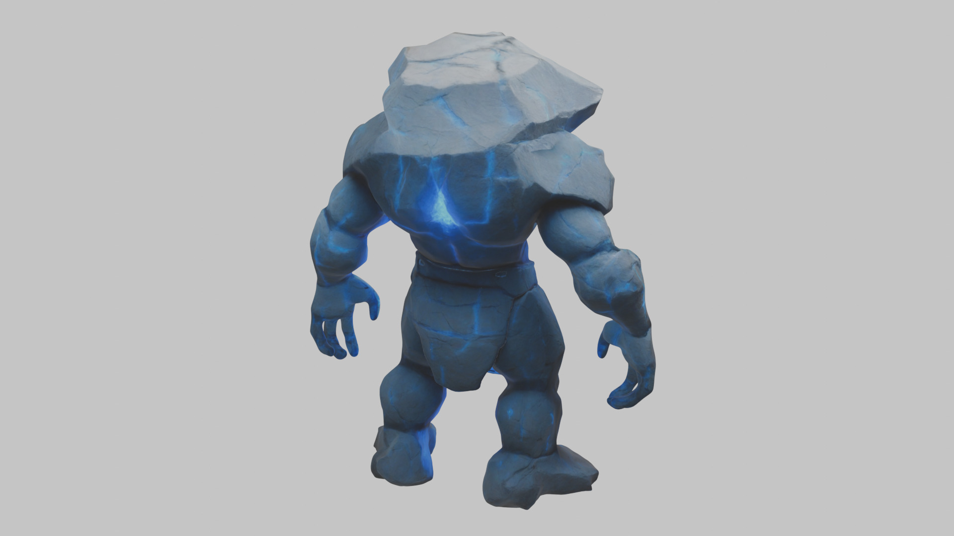Golem Stone Character Low-poly 3D model_14