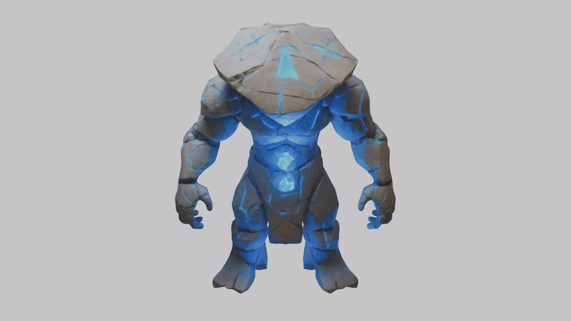 Golem Stone Character Low-poly 3D model_0