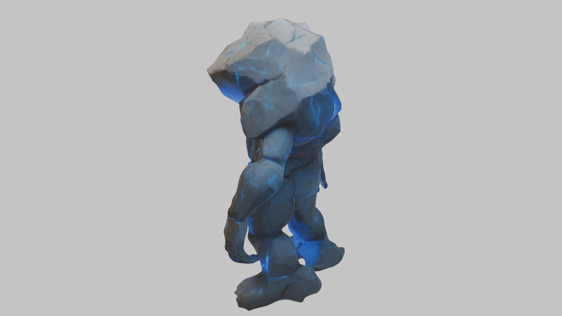 Golem Stone Character Low-poly 3D model_3