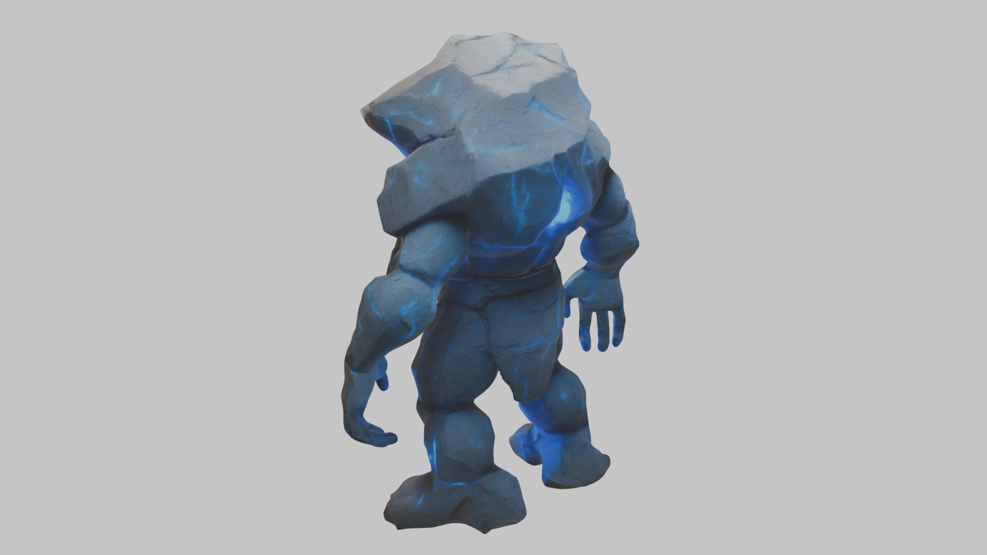Golem Stone Character Low-poly 3D model_2