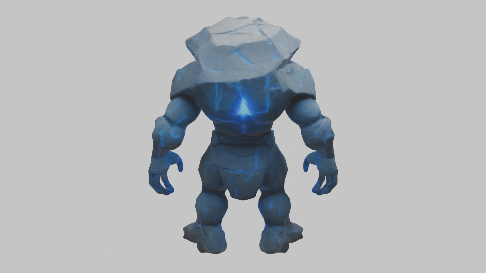 Golem Stone Character Low-poly 3D model_15