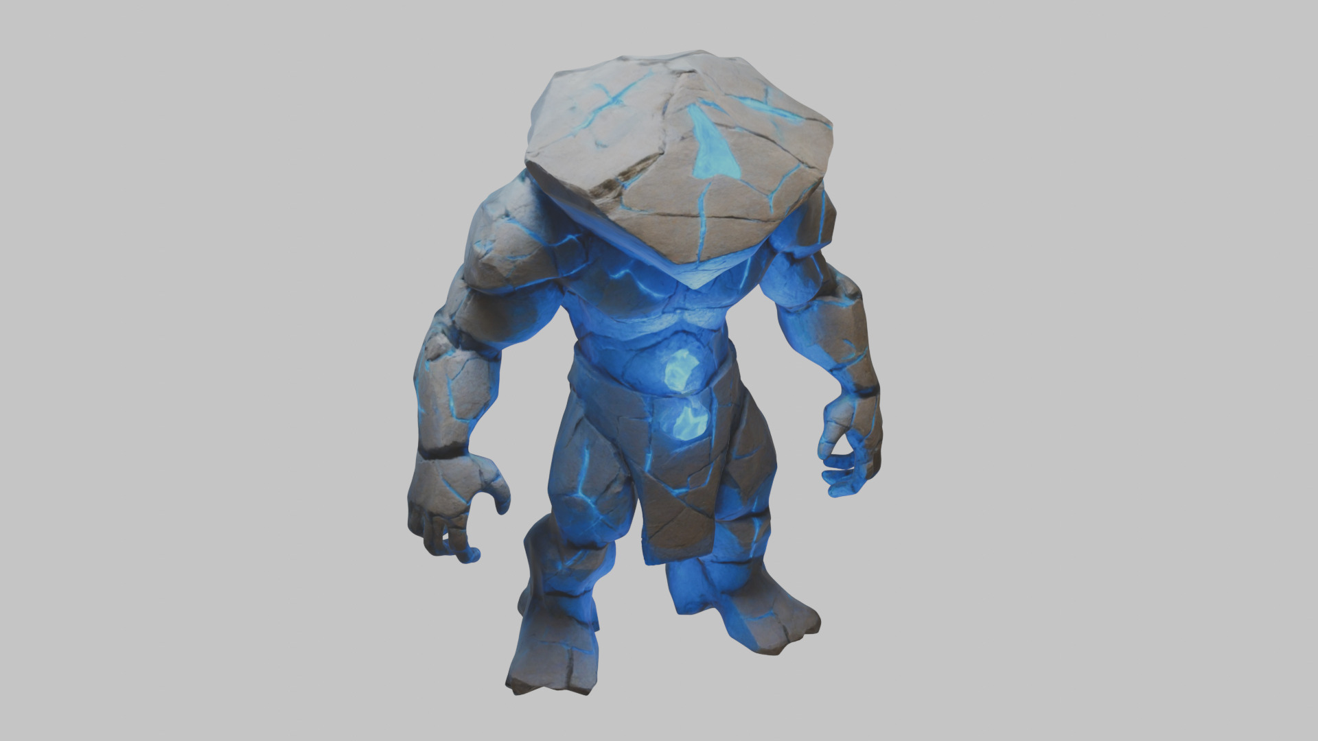 Golem Stone Character Low-poly 3D model_8