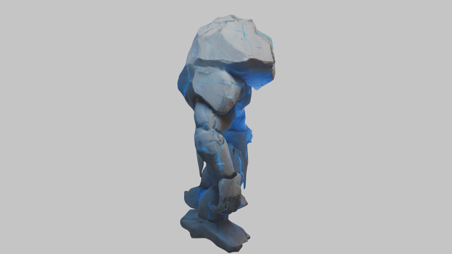 Golem Stone Character Low-poly 3D model_11