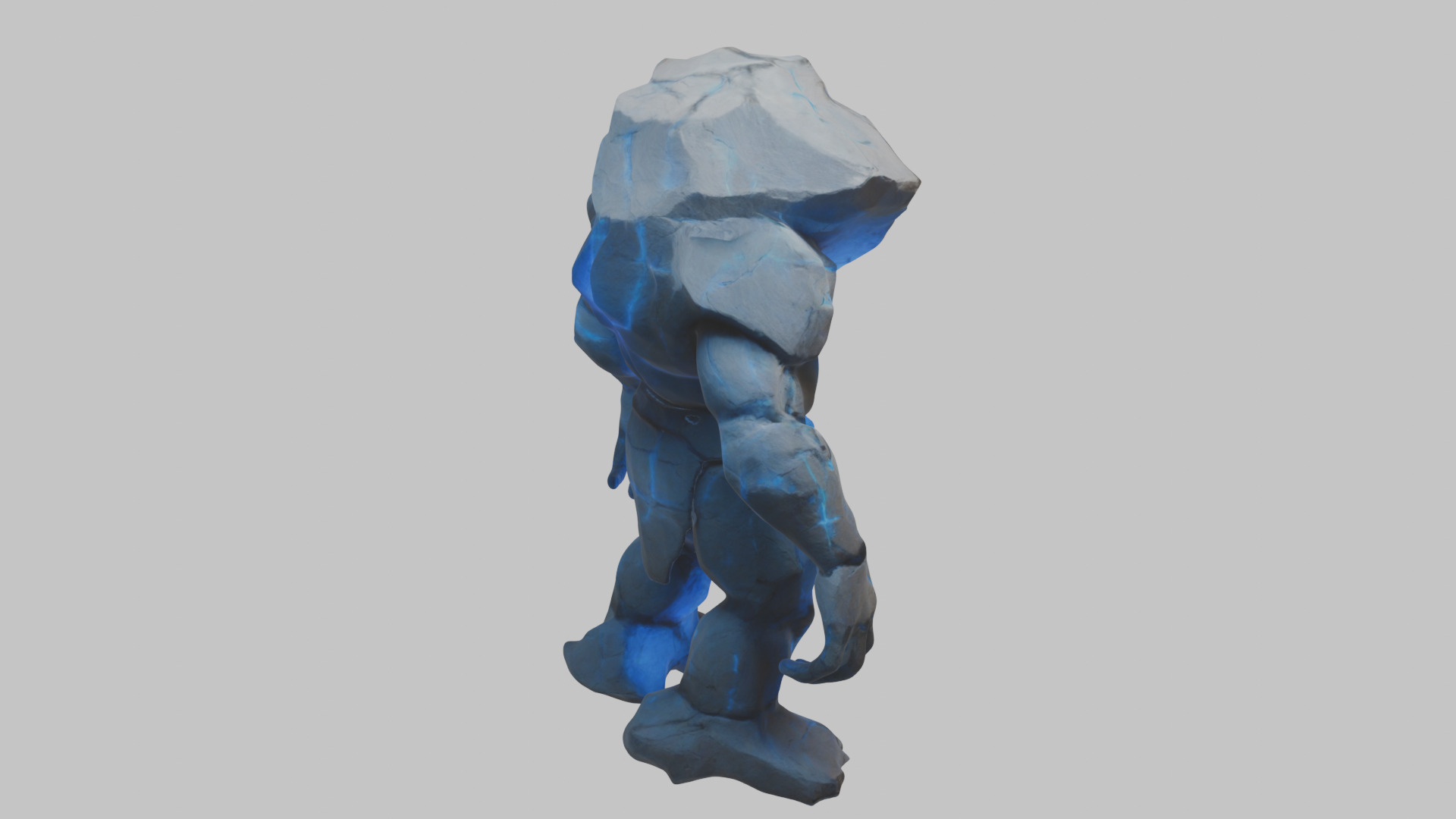 Golem Stone Character Low-poly 3D model_12