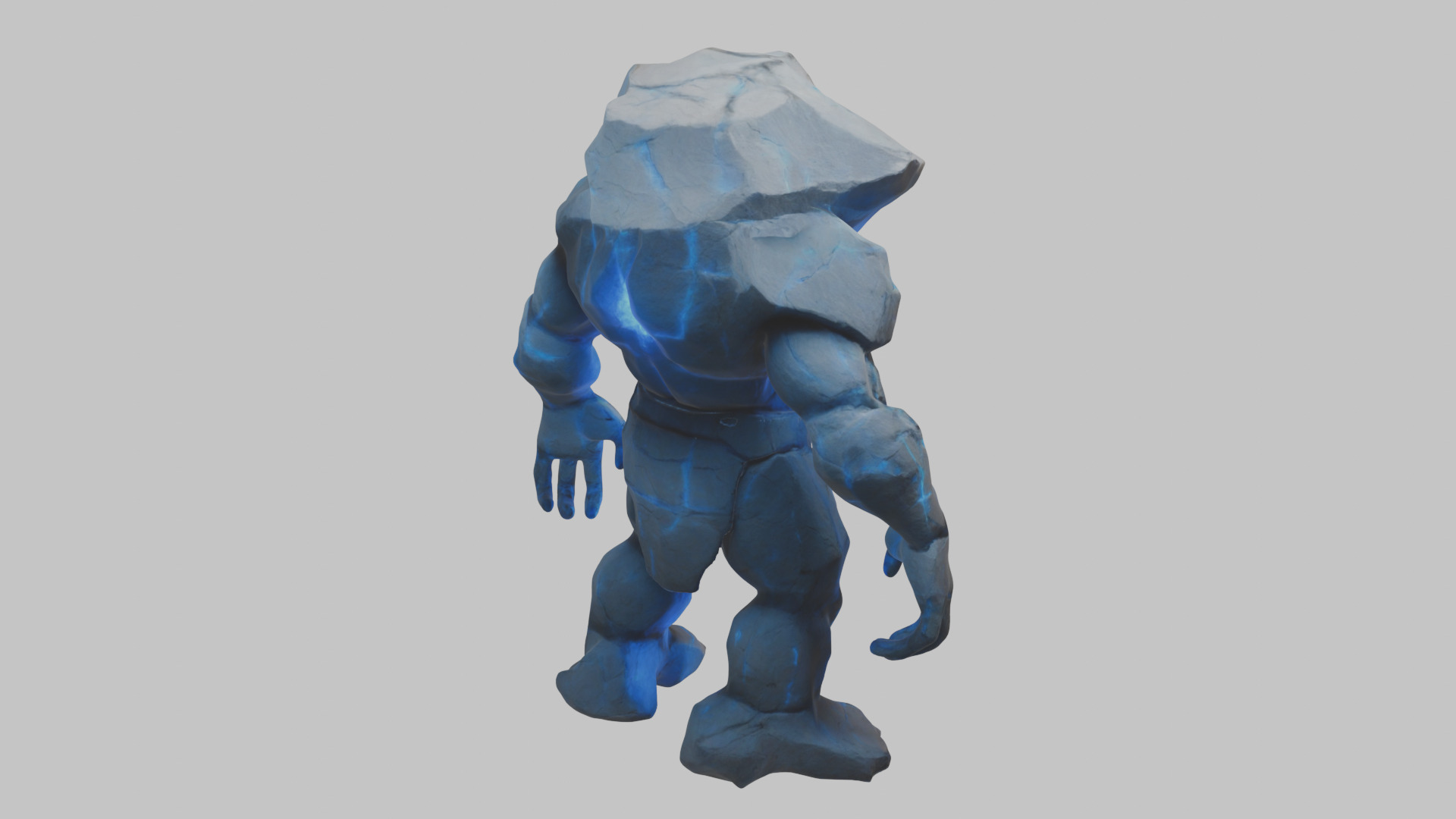 Golem Stone Character Low-poly 3D model_13
