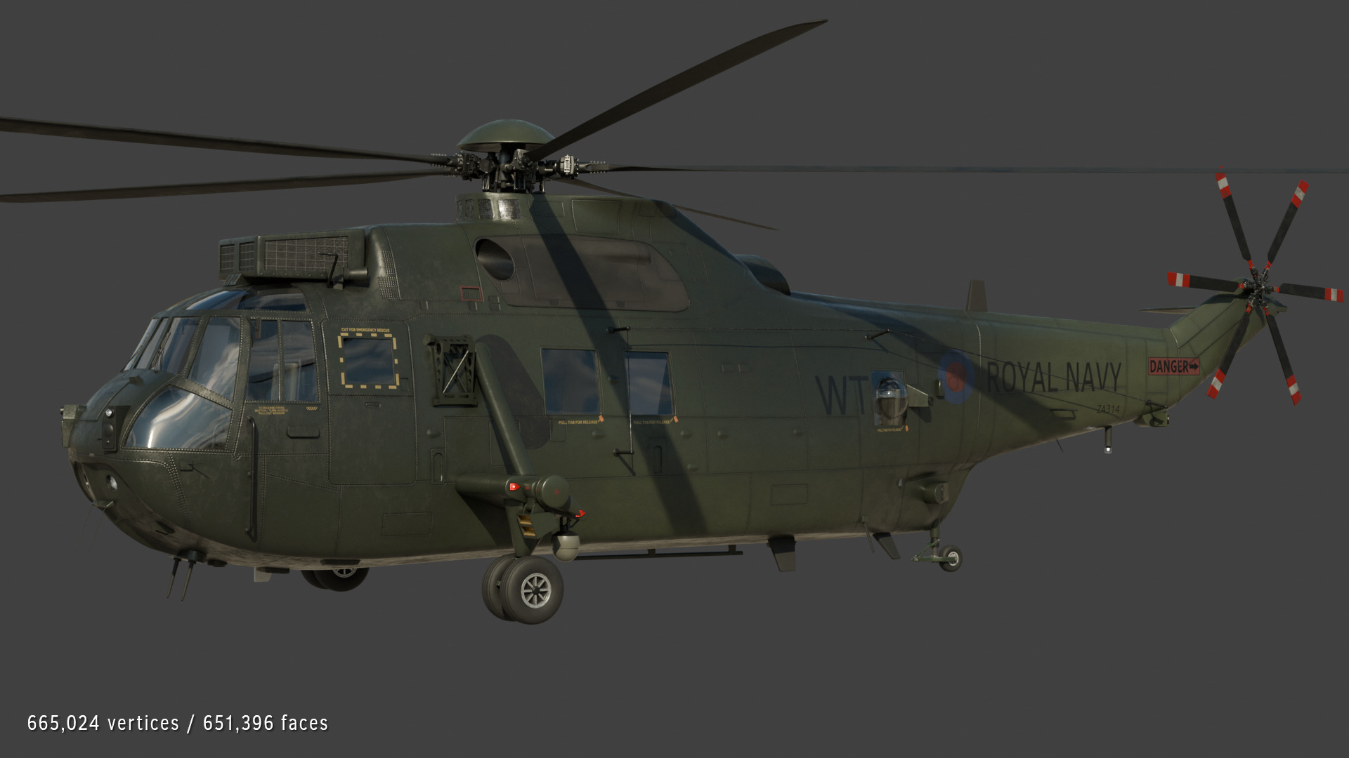 Westland Sea King HC4 Commando 3D model_8
