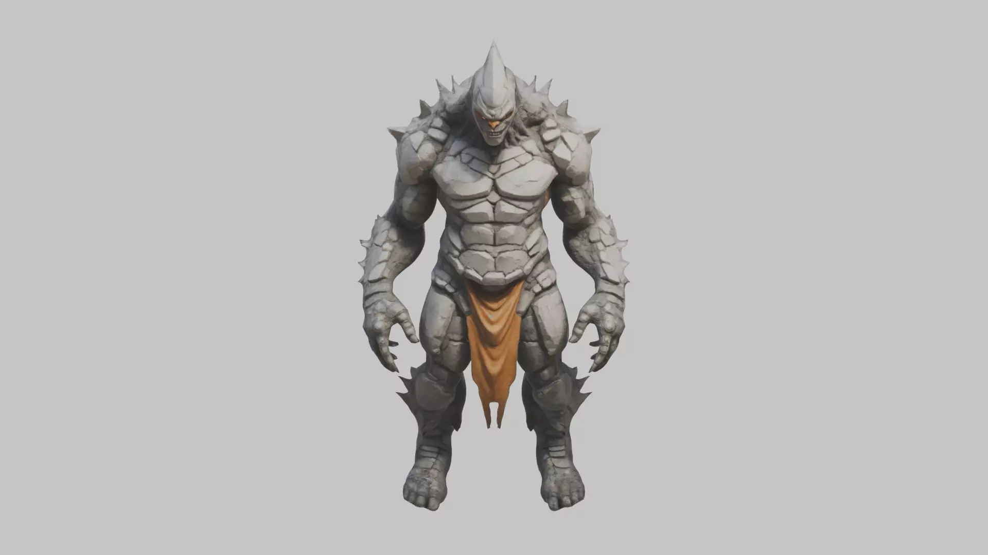 Monster Warrior Character Low-poly 3D model_0