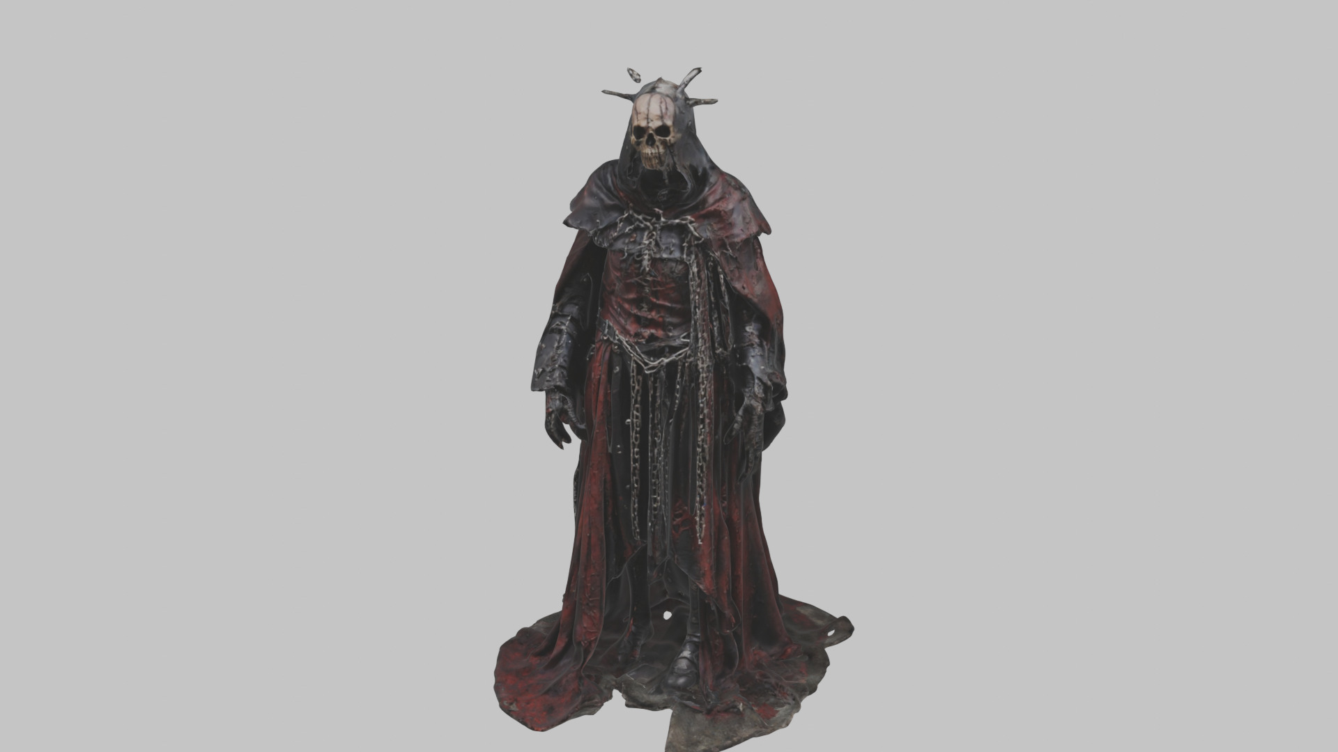 Dark Fantasy Skeleton Character Low-poly 3D model_7