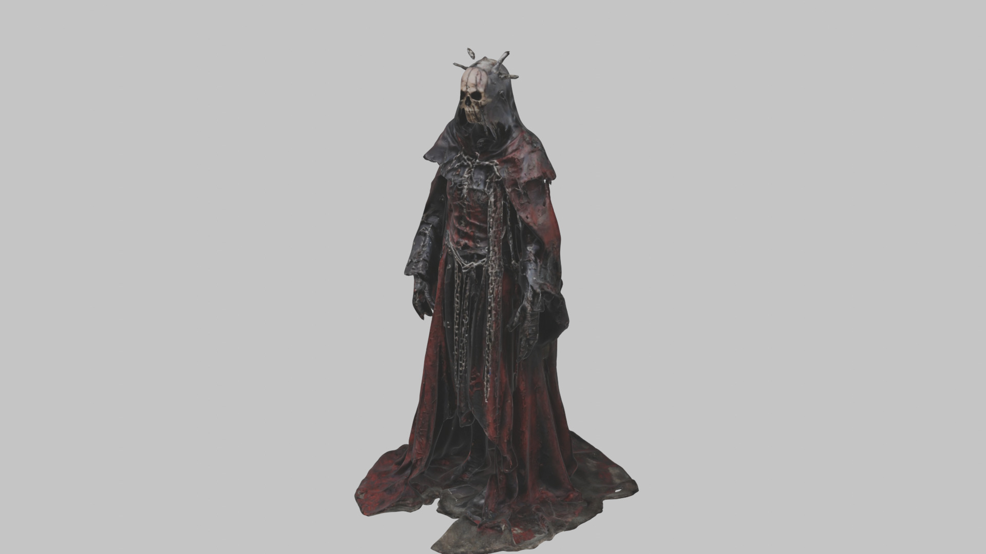 Dark Fantasy Skeleton Character Low-poly 3D model_6