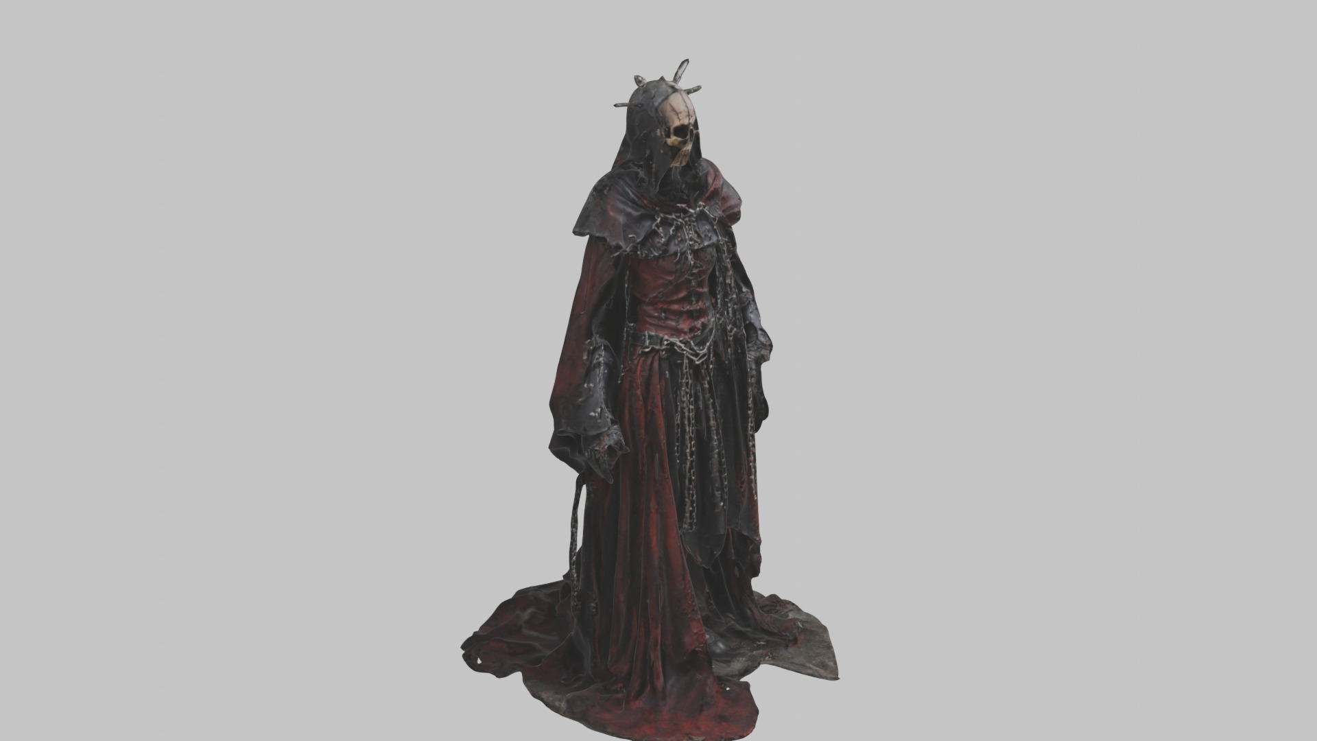 Dark Fantasy Skeleton Character Low-poly 3D model_9