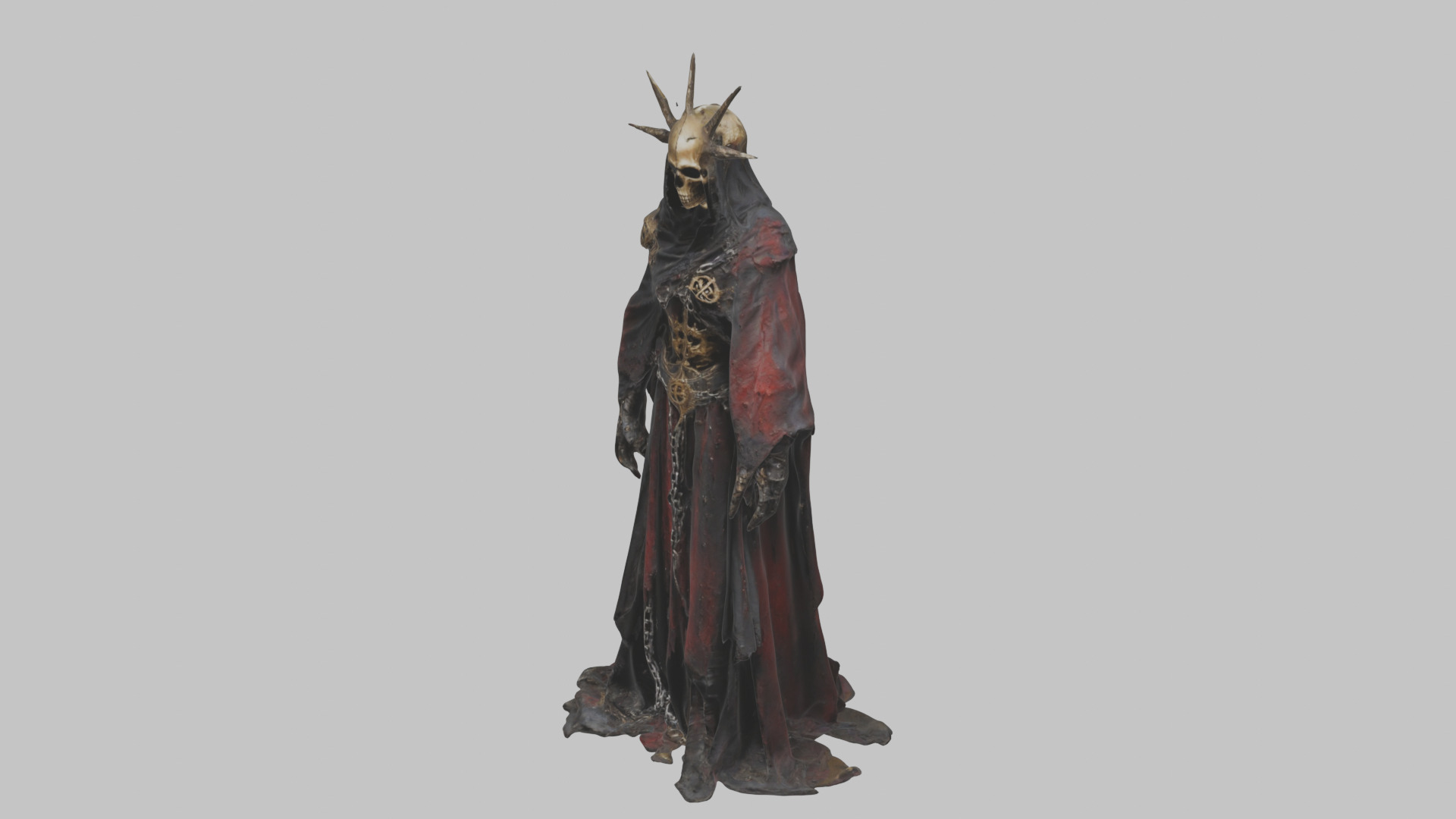 Dark Fantasy Skeleton Character Low-poly 3D model_6