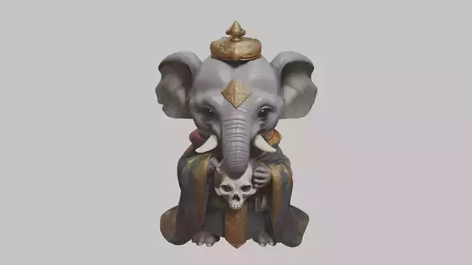 elephant warlock Character Low-poly 3D model