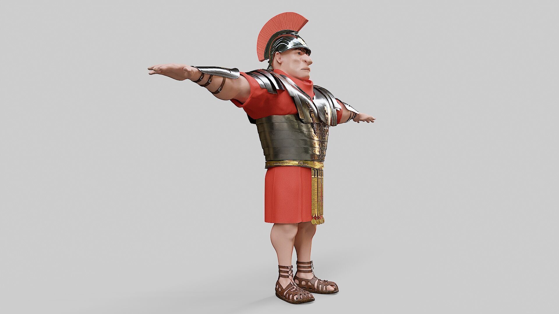 Roman Solider Stylized Character 3D model_4