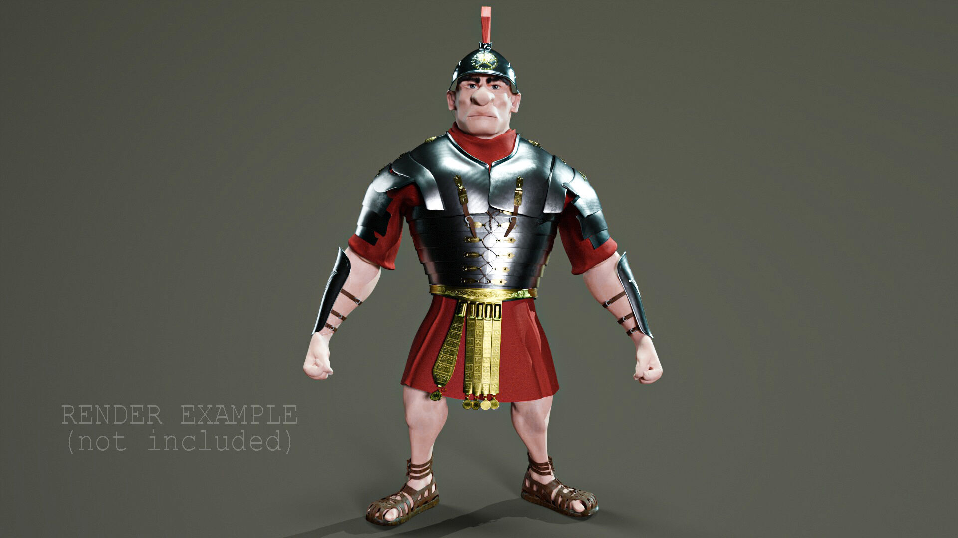 Roman Solider Stylized Character 3D model_2