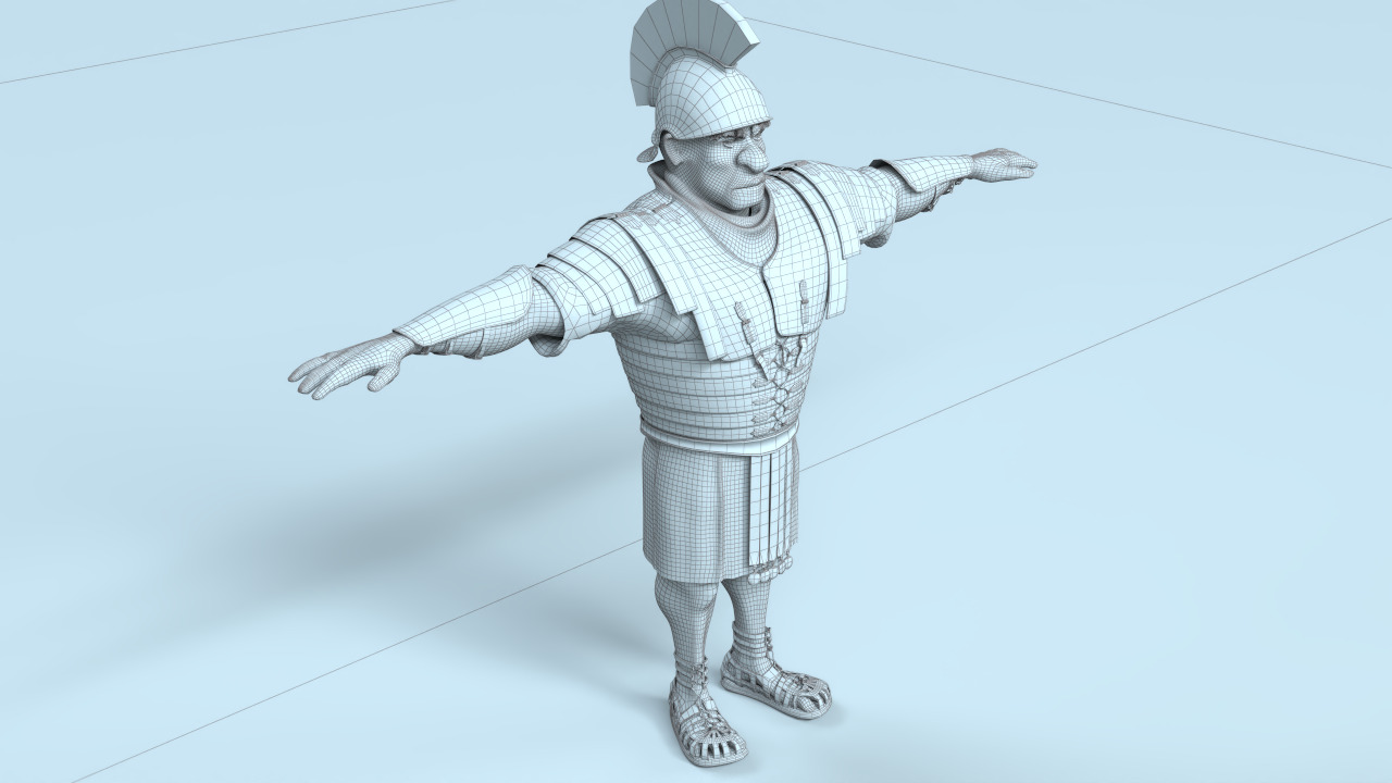Roman Solider Stylized Character 3D model_23