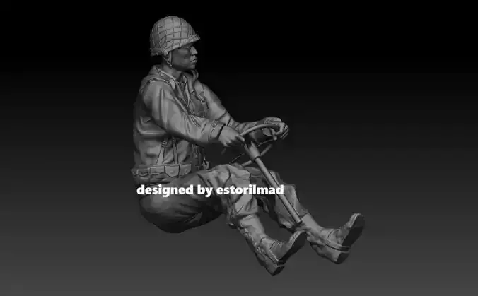 WW2 AMERICAN SOLDIER SITTING DRIVING V2