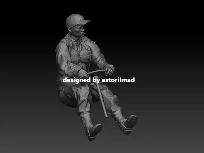 WW2 AMERICAN SOLDIER SITTING DRIVING V3