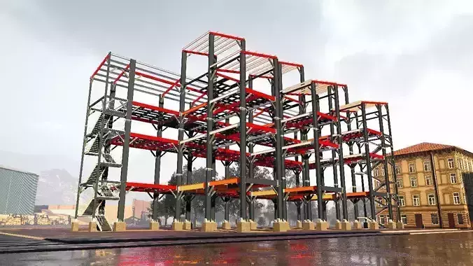 Steel Structural Building 3D model