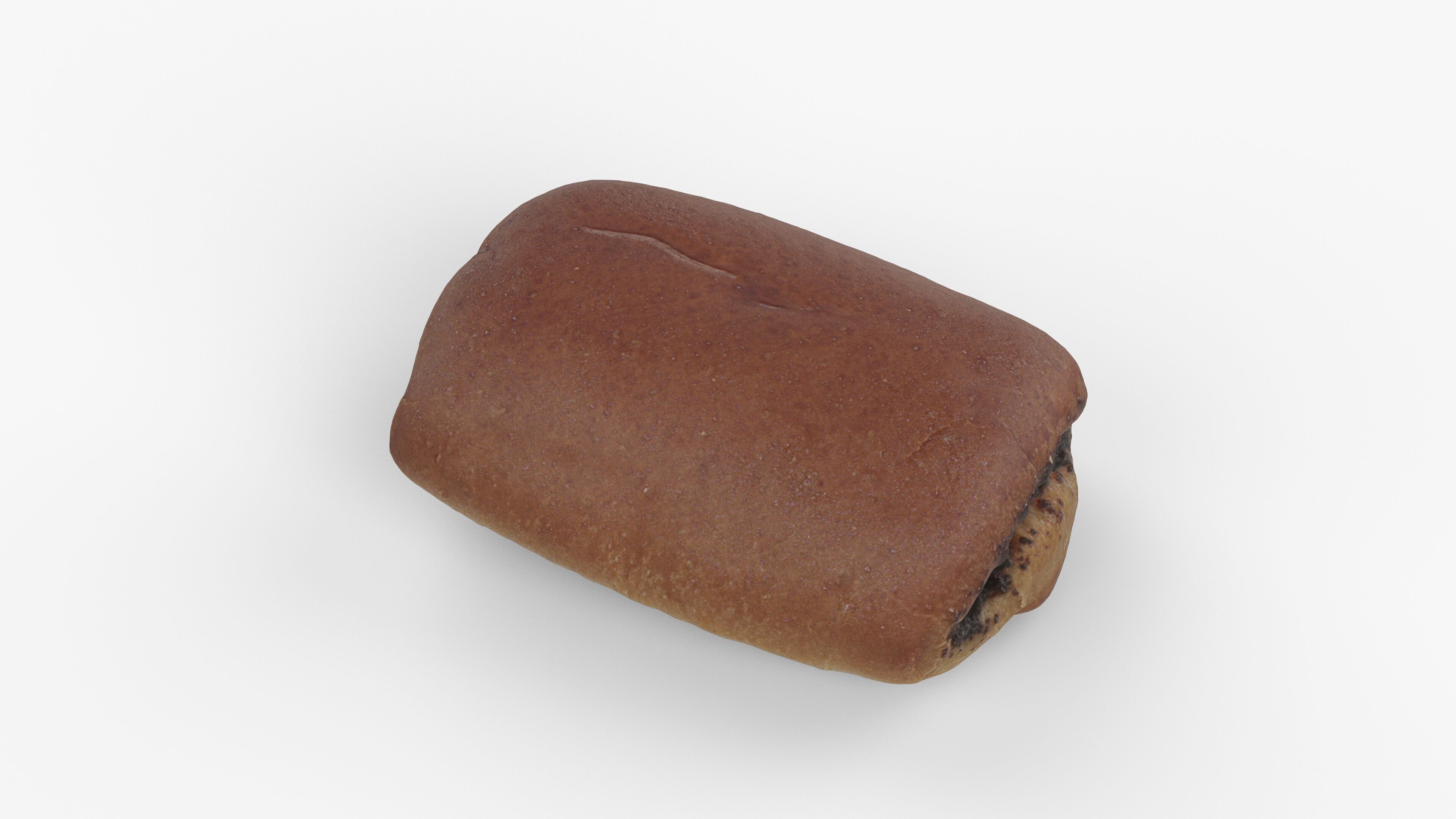 Photorealistic 3D scan of sweet bun Low-poly 3D model_8