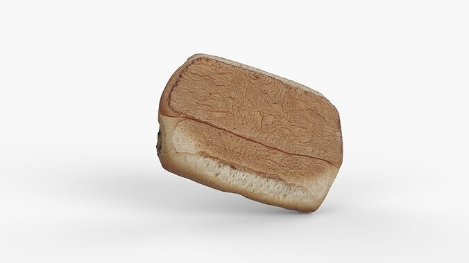 Photorealistic 3D scan of sweet bun Low-poly 3D model 3