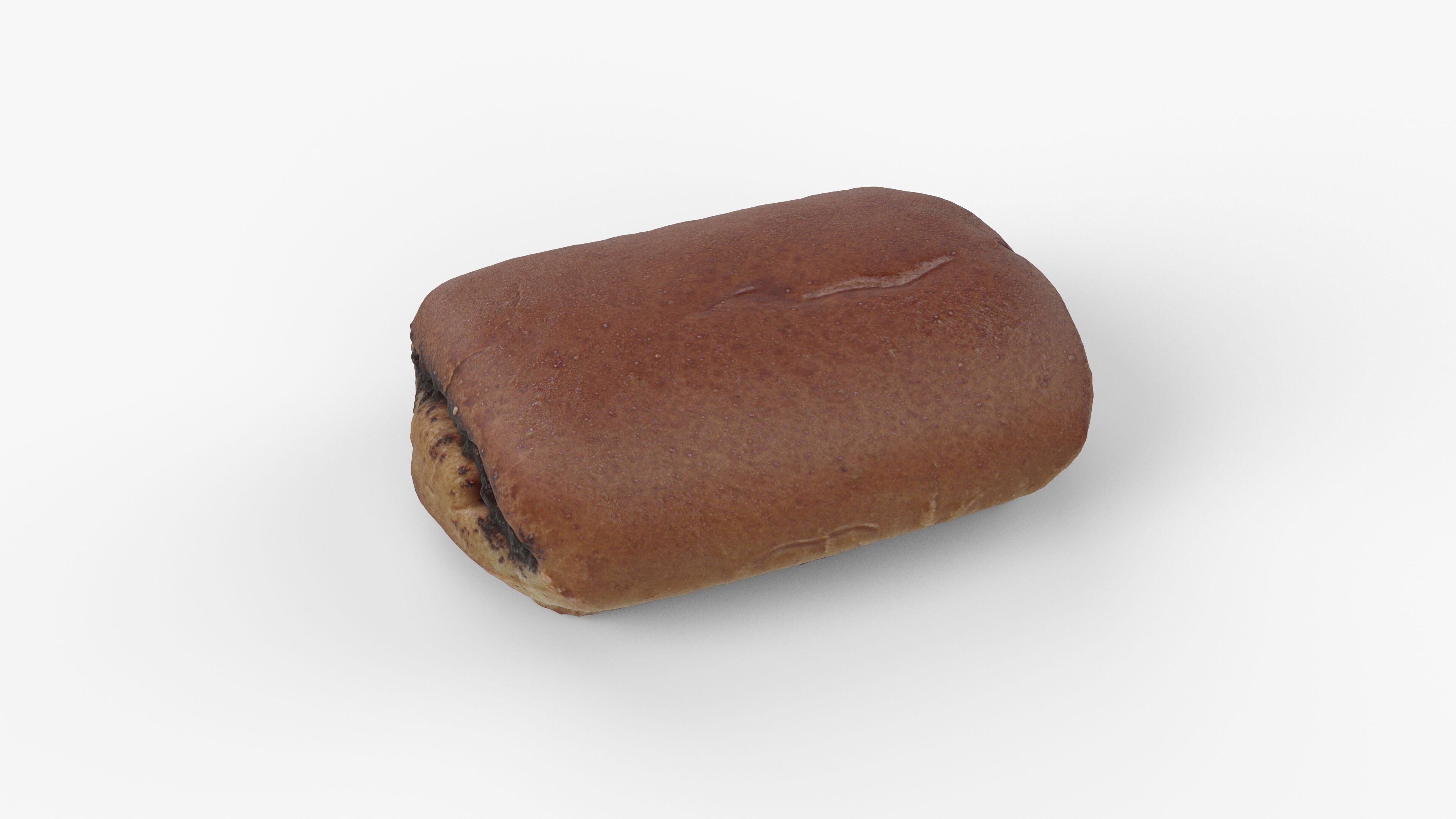 Photorealistic 3D scan of sweet bun Low-poly 3D model_3
