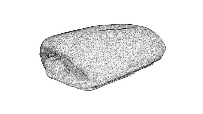 Photorealistic 3D scan of sweet bun Low-poly 3D model 5