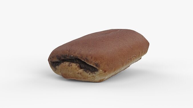 Photorealistic 3D scan of sweet bun Low-poly 3D model 7