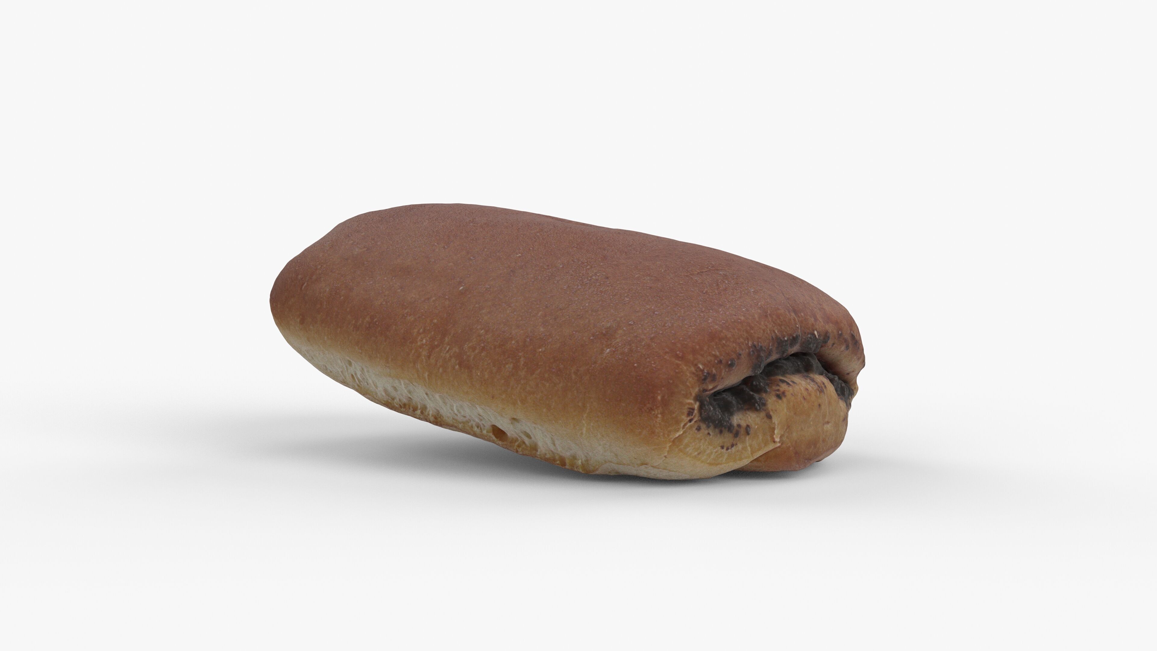 Photorealistic 3D scan of sweet bun Low-poly 3D model_6