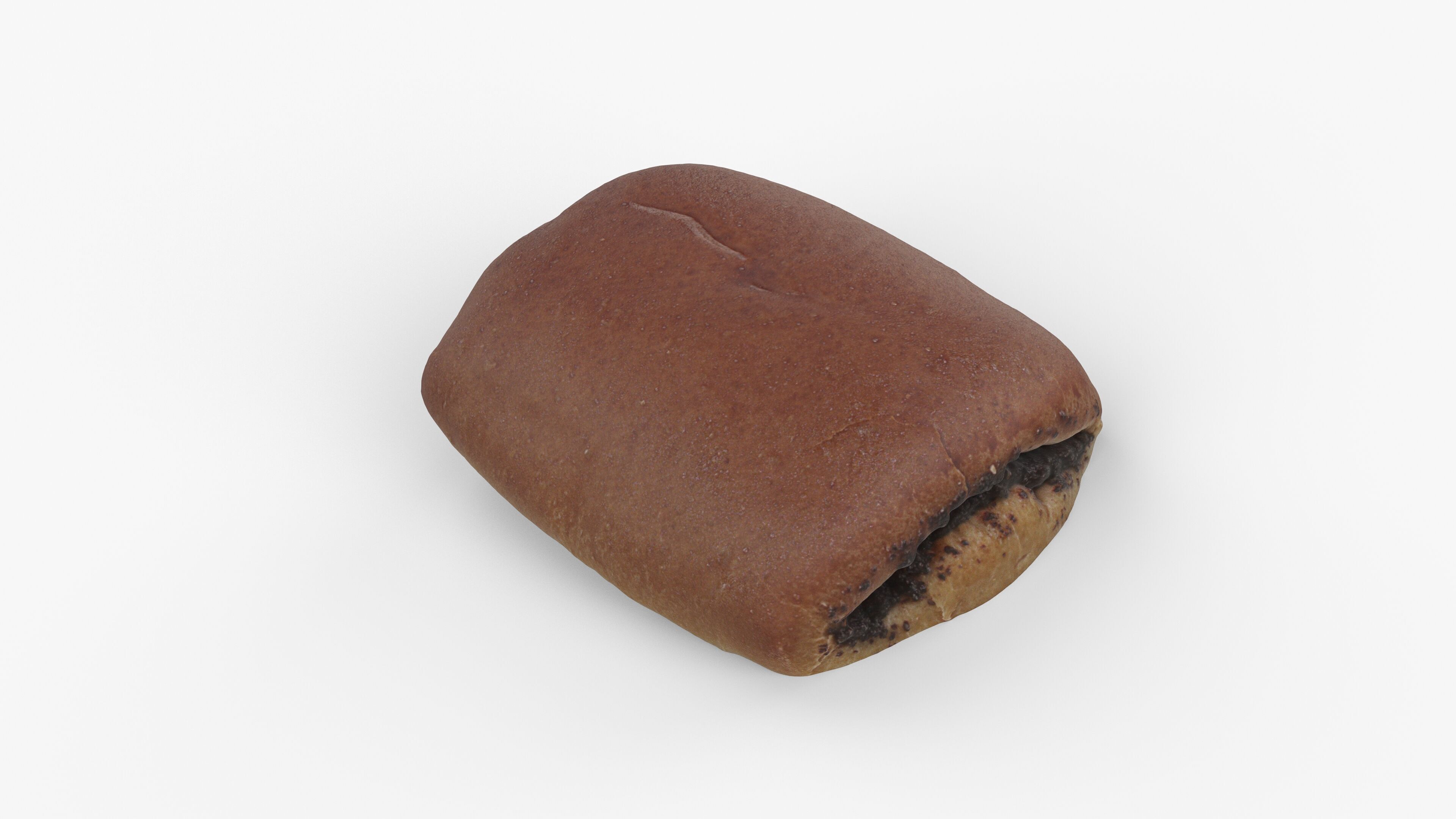 Photorealistic 3D scan of sweet bun Low-poly 3D model_9