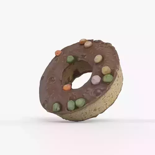 Photorealistic 3D scan of donut Low-poly 3D model Photorealistic 3D scan of donut Low-poly 3D model