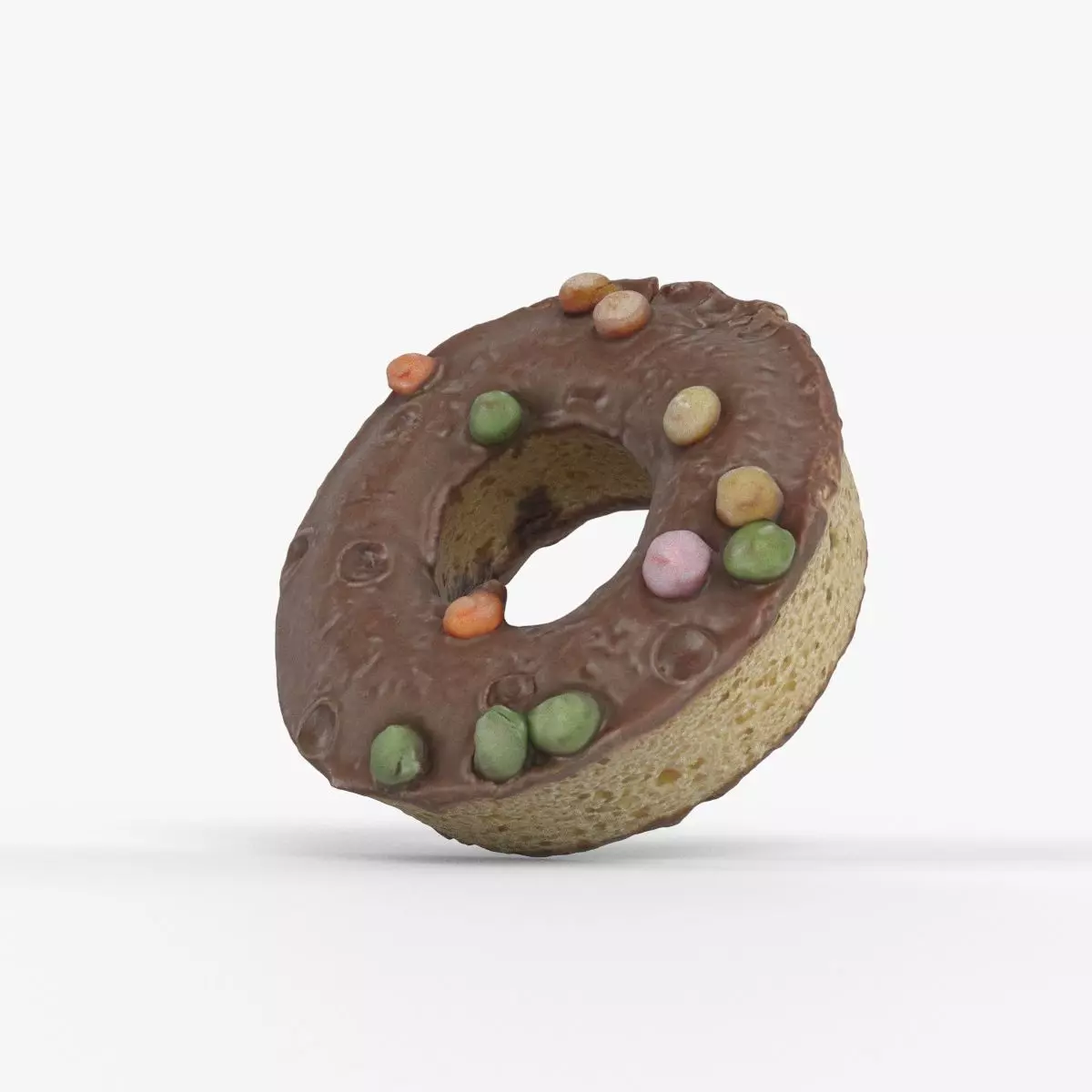 Photorealistic 3D scan of donut Low-poly 3D model_0