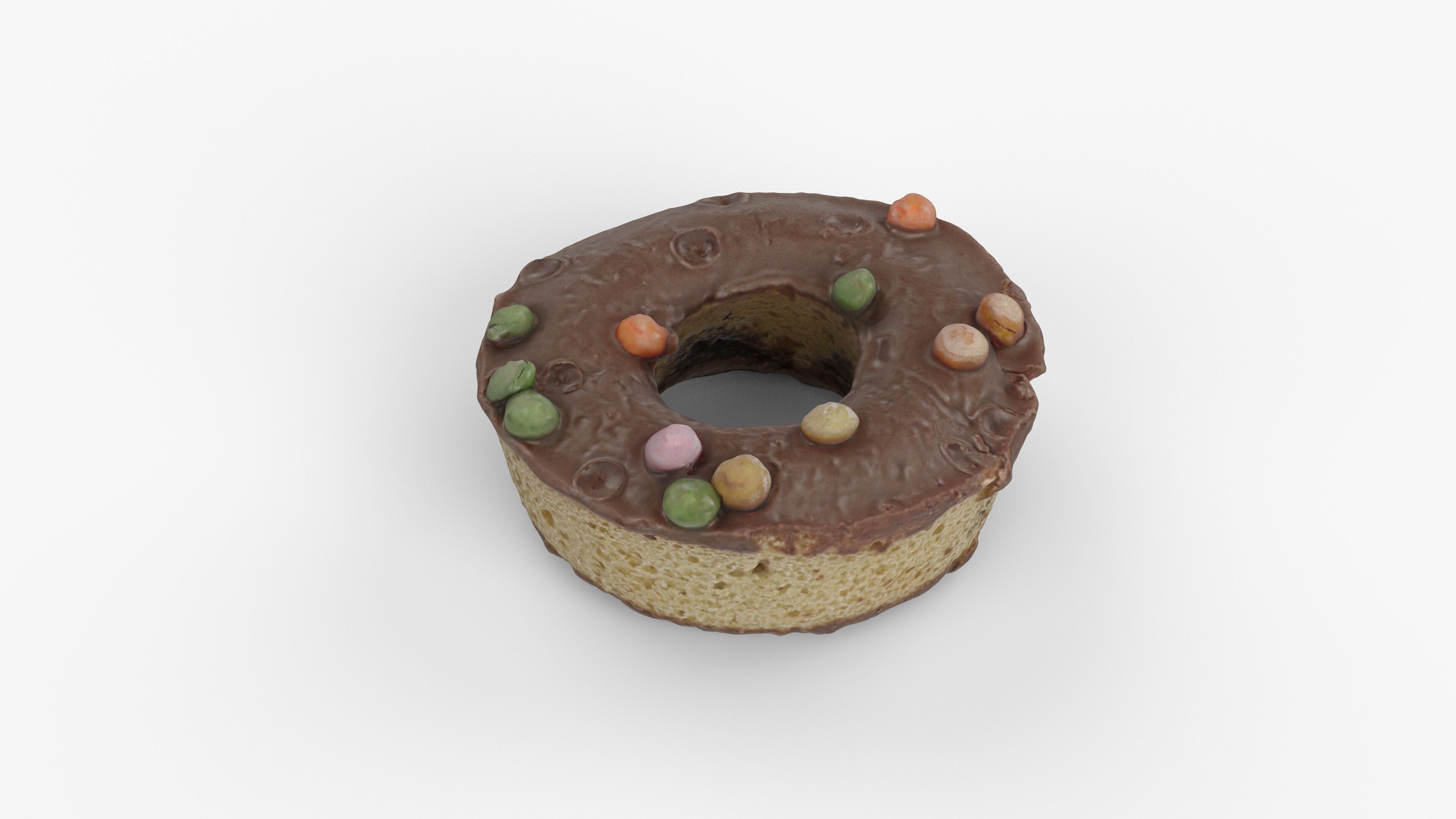 Photorealistic 3D scan of donut Low-poly 3D model_11