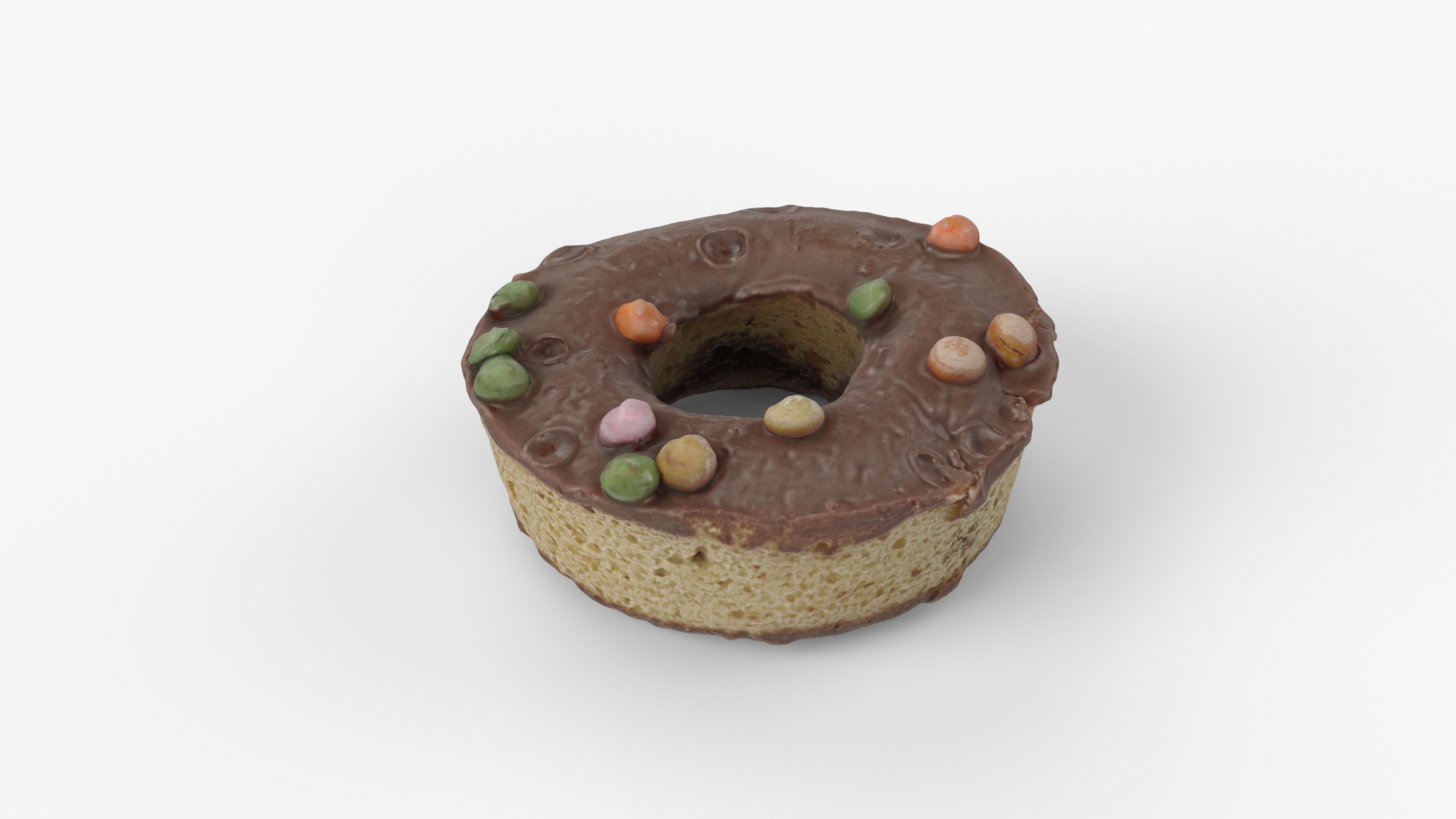 Photorealistic 3D scan of donut Low-poly 3D model_1