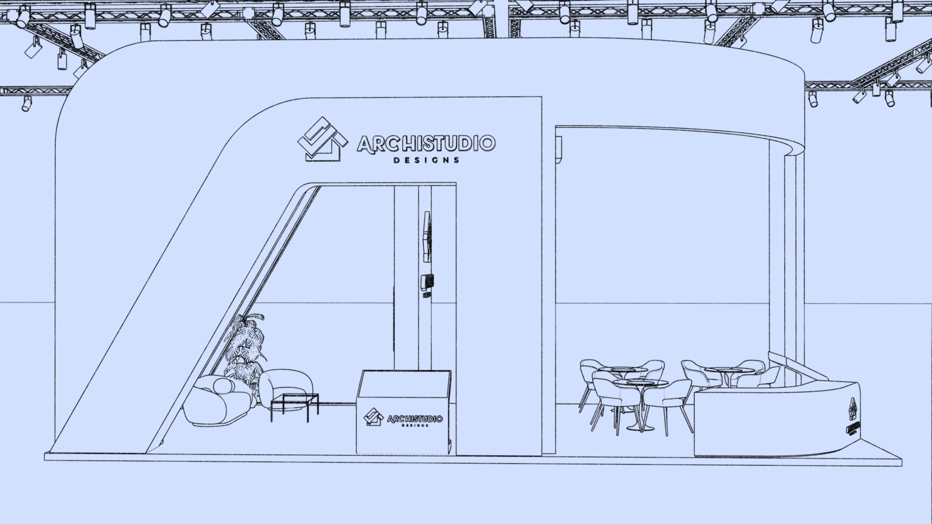 Booth Exhibition Stand Stall 12m x 6m render ready 3D model  3D model_18
