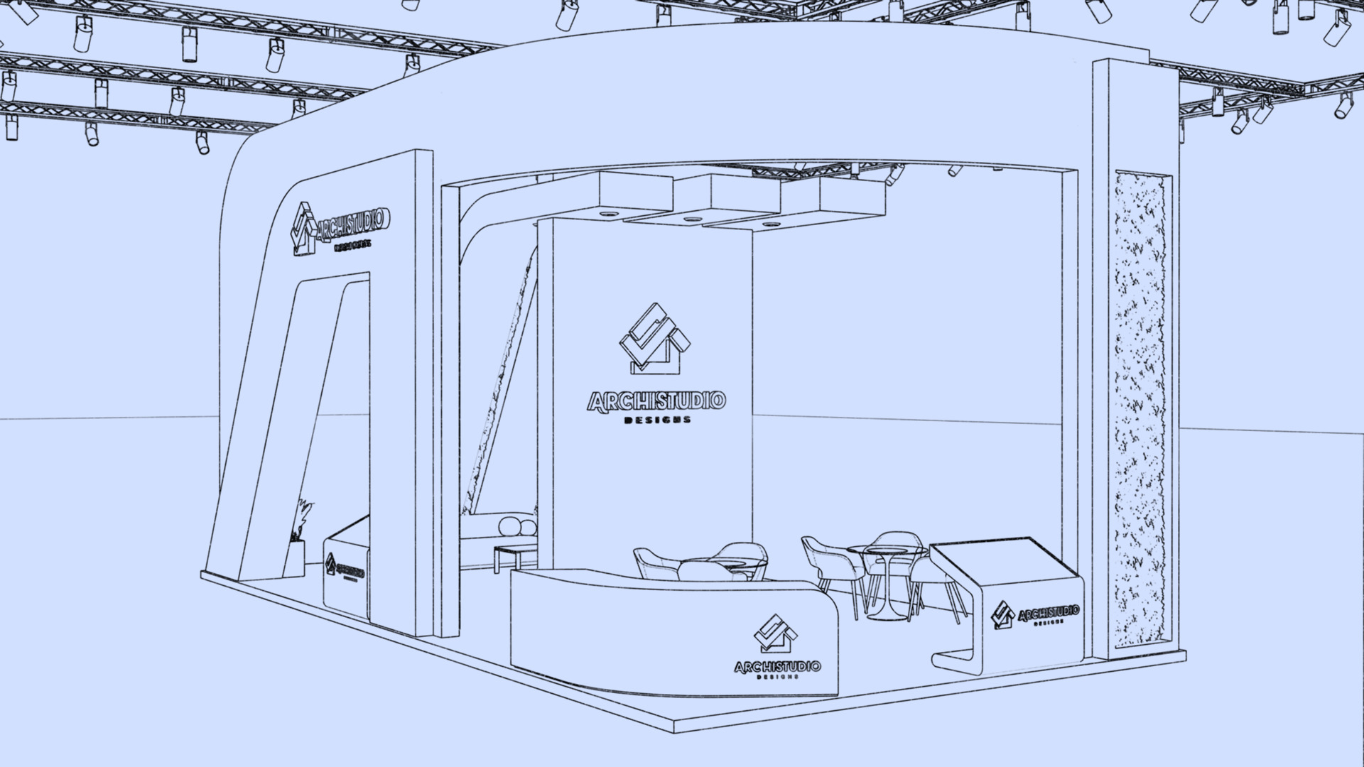 Booth Exhibition Stand Stall 12m x 6m render ready 3D model  3D model_19