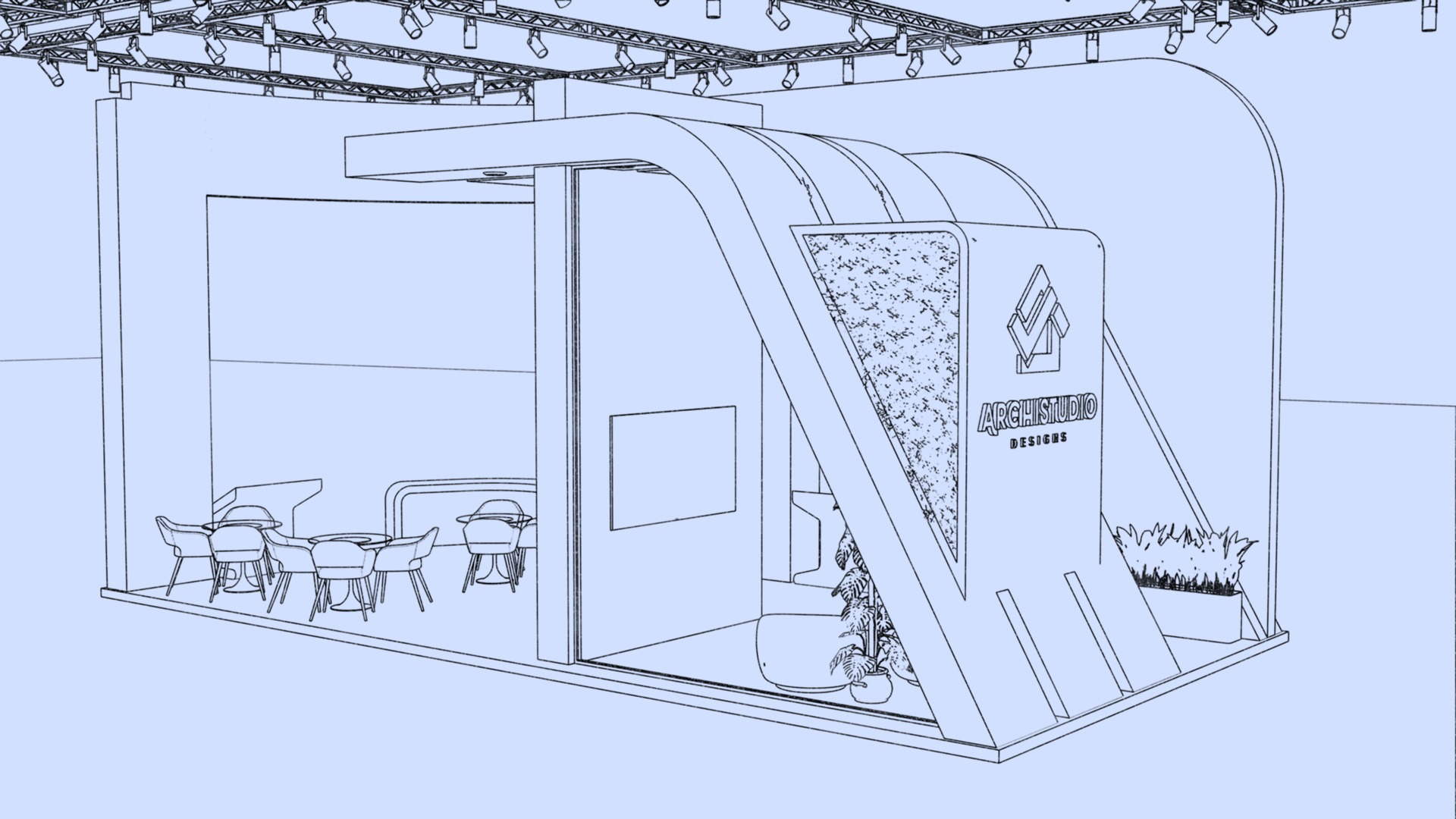 Booth Exhibition Stand Stall 12m x 6m render ready 3D model  3D model_22