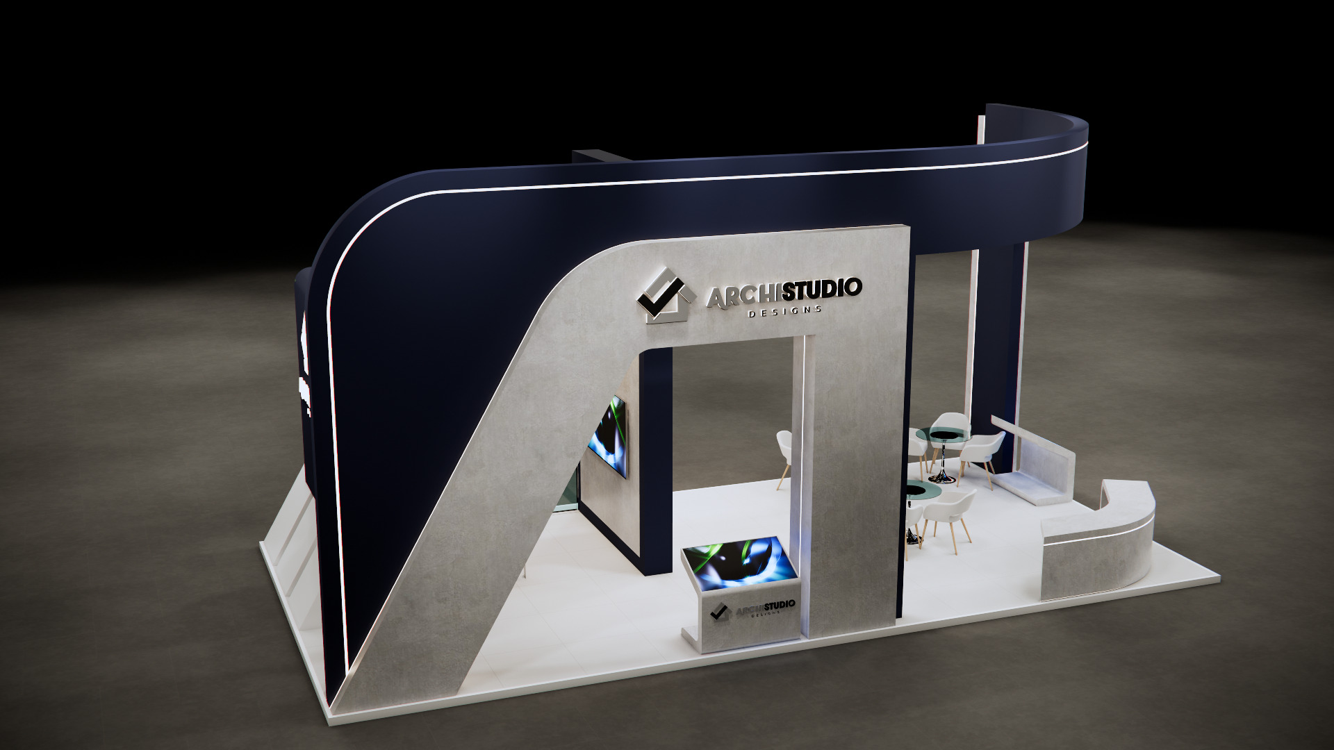Booth Exhibition Stand Stall 12m x 6m render ready 3D model  3D model_7
