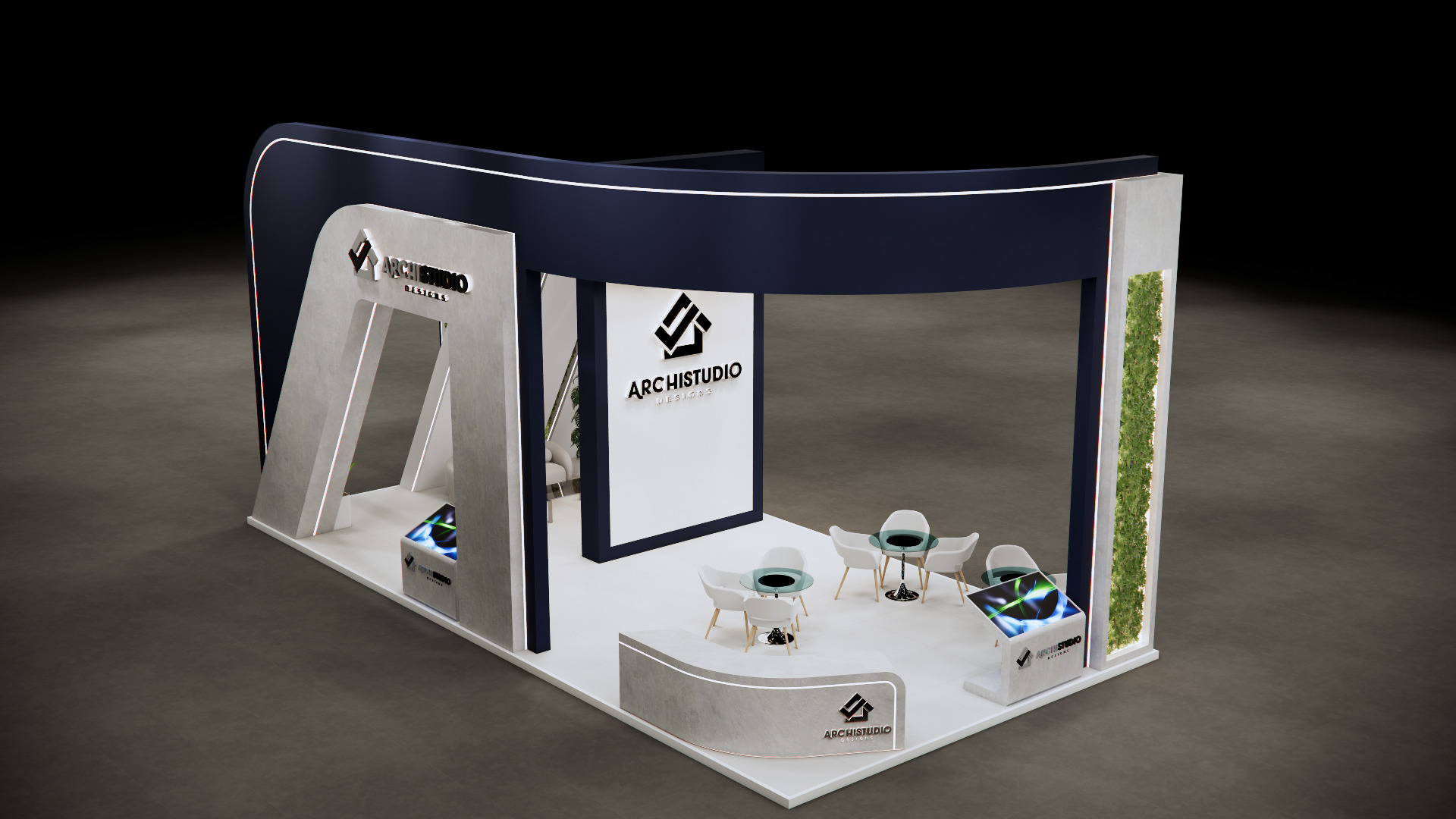 Booth Exhibition Stand Stall 12m x 6m render ready 3D model  3D model_6