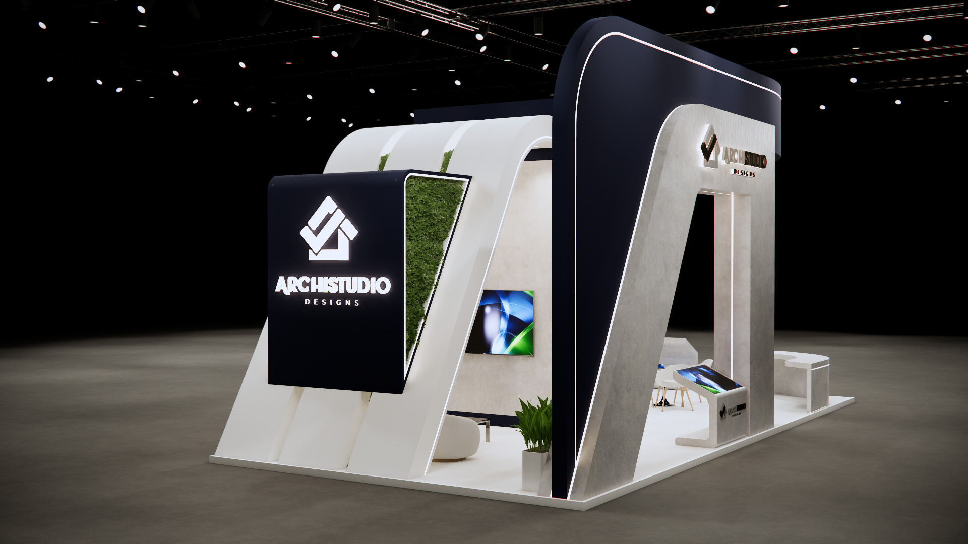 Booth Exhibition Stand Stall 12m x 6m render ready 3D model  3D model_2