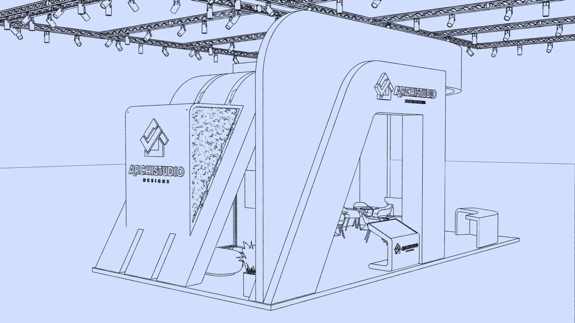 Booth Exhibition Stand Stall 12m x 6m render ready 3D model  3D model_23