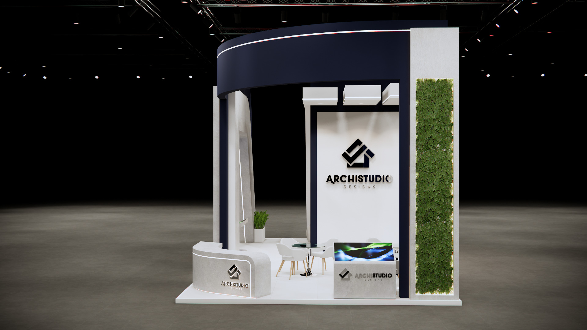 Booth Exhibition Stand Stall 12m x 6m render ready 3D model  3D model_5