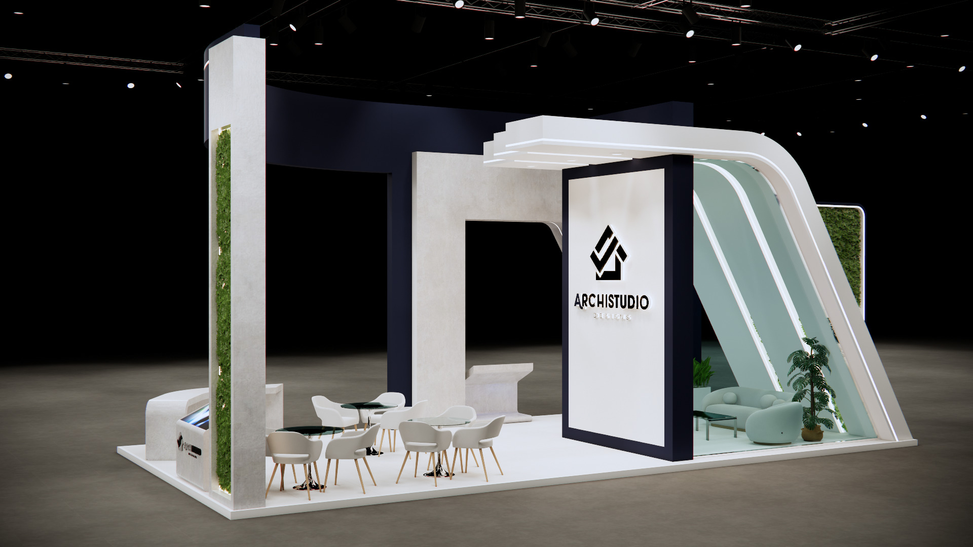 Booth Exhibition Stand Stall 12m x 6m render ready 3D model  3D model_4