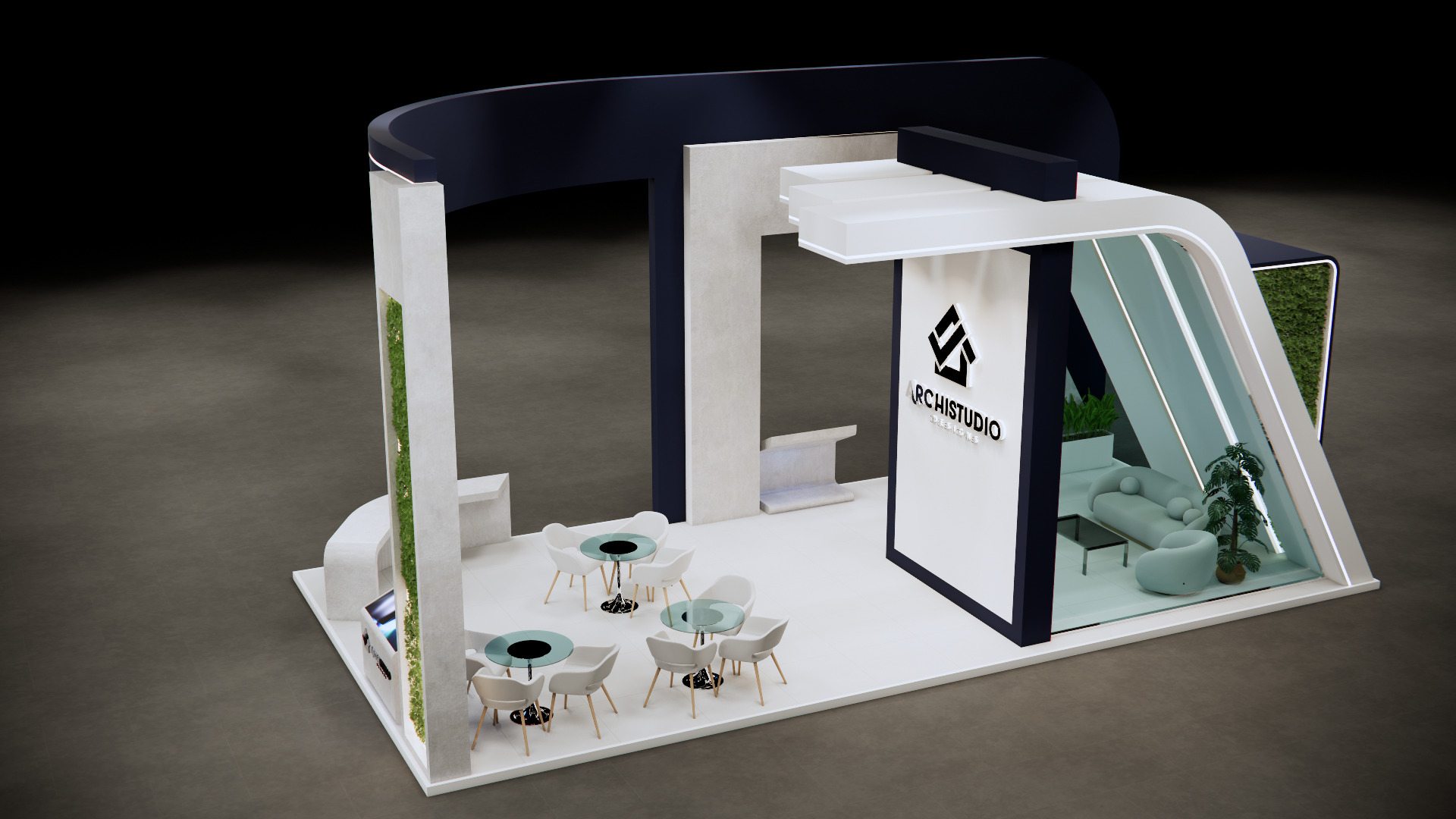 Booth Exhibition Stand Stall 12m x 6m render ready 3D model  3D model_8