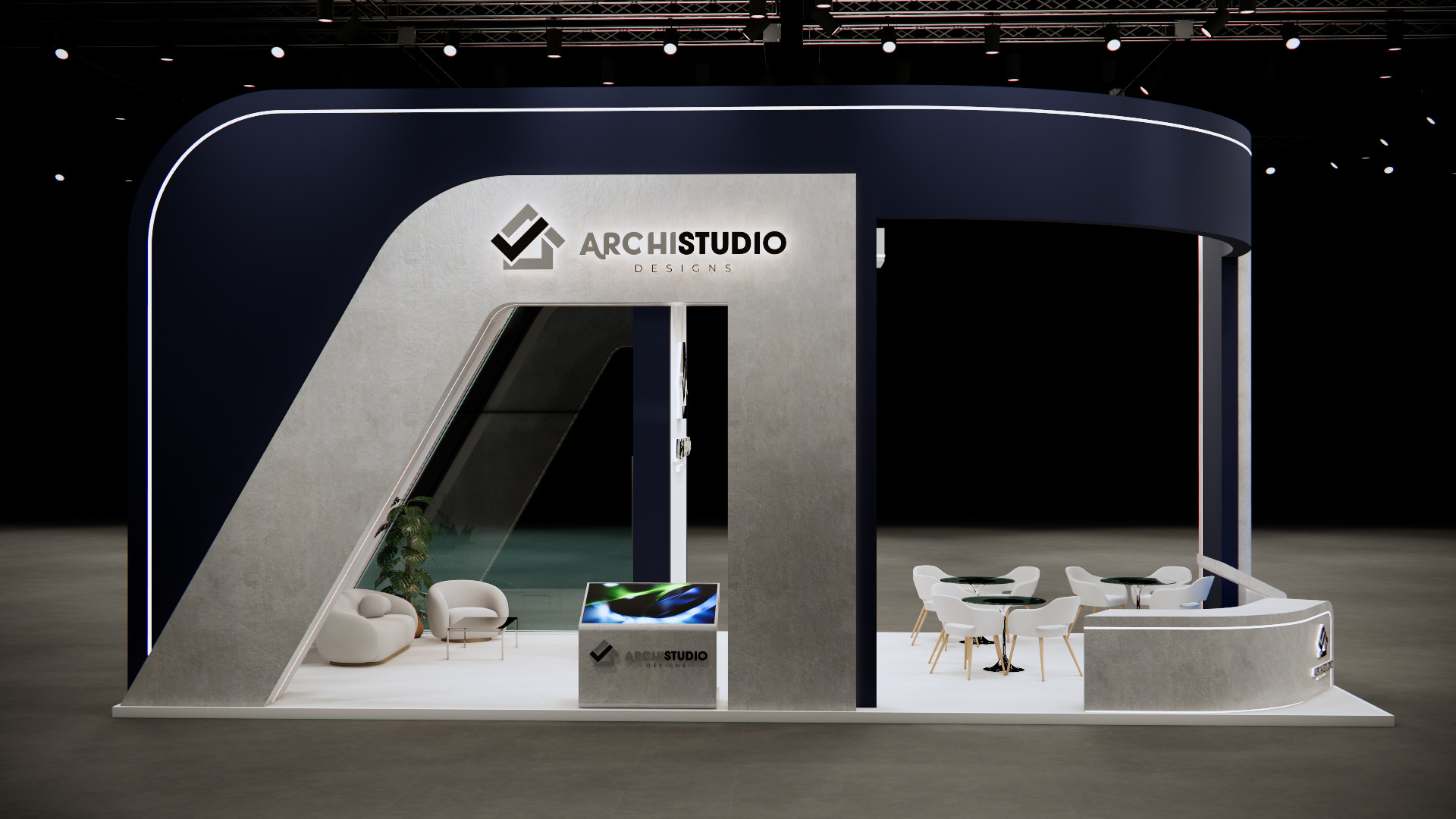 Booth Exhibition Stand Stall 12m x 6m render ready 3D model  3D model_1